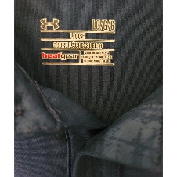 Under Armour Mens Size Large Heat Gear Golf Polo Shirt Blue Short Sleeve Casual - Picture 2 of 10